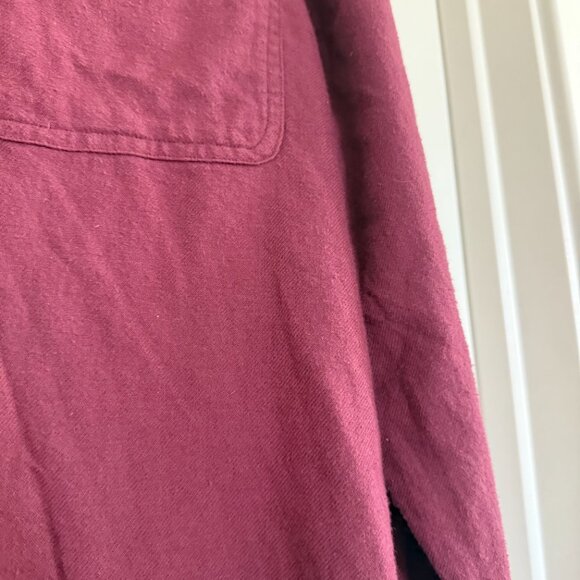 Outerknown Dillon Two Pocket Flannel Shirt Long Sleeve Red Maroon Large - Picture 6 of 15